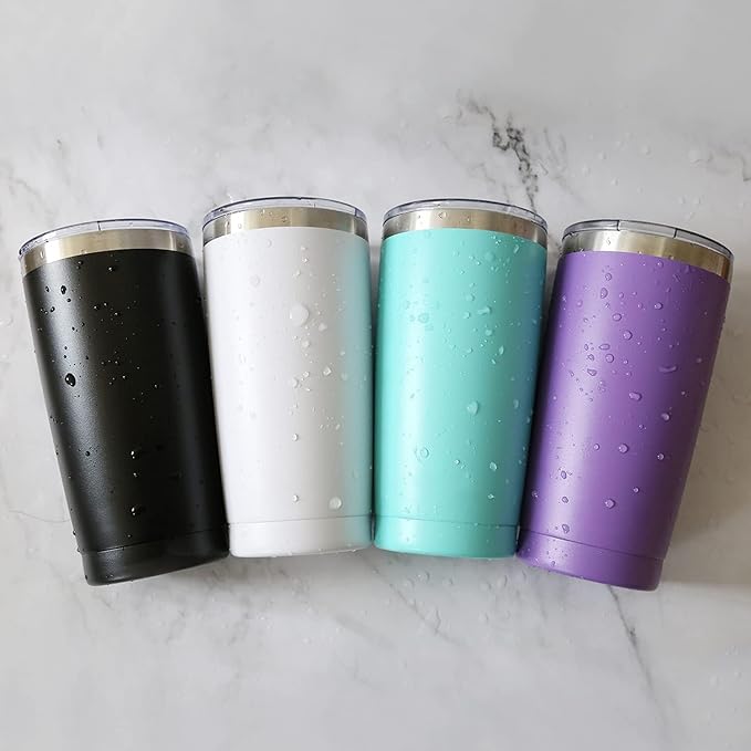 12Pack 20oz Tumbler Vacuum Insulated Travel Mug with Lids, Stainless Steel Double Wall Bulk Cup for Home, Office, Outdoor Suitable for Vehicle Cup Holders （Navy）