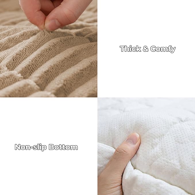 FUNNY FUZZY Pet Couch Covers for Sofa, Flannel Dog Couch Cover for Dogs Washable, Sofa Cover Furniture Protector Pet-Friendly Sofa Cover for Dogs & Kids (Light Brown, 19.7"×19.7")