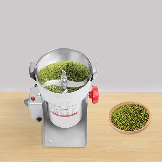 800g Electric Grain Mill Grinder with High-pressure Cover High Speed 3500W Commercial Grinders, Stainless Steel Machine for Dry Grains, Coffee, Corn (800g/1.8lbs - B)