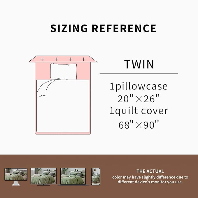 EVERLY 100% Pure Linen Duvet Cover Set Twin Size 68X90Inch 3pcs (1 Duvet Cover,1Pillowcases) Soft and Breathable for All Season with Coconut Button Closure, Suitable for Hot Sleepers-Linen-Twin