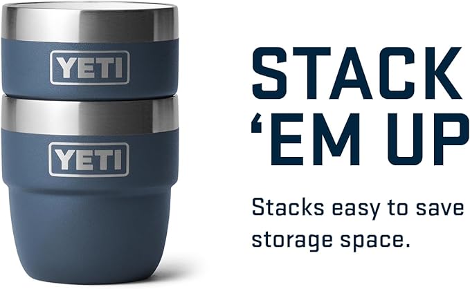 YETI Rambler 4 oz Stackable Cup, Stainless Steel, Vacuum Insulated Espresso/Coffee Cup, 2 Pack