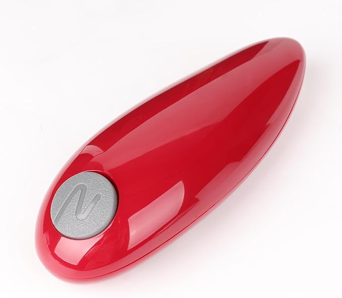 One Touch Electric Can Opener - Automatic Can Openers with Smooth Edge, Free Handheld Electric Can Opener for Kitchen, Seniors (Claret)
