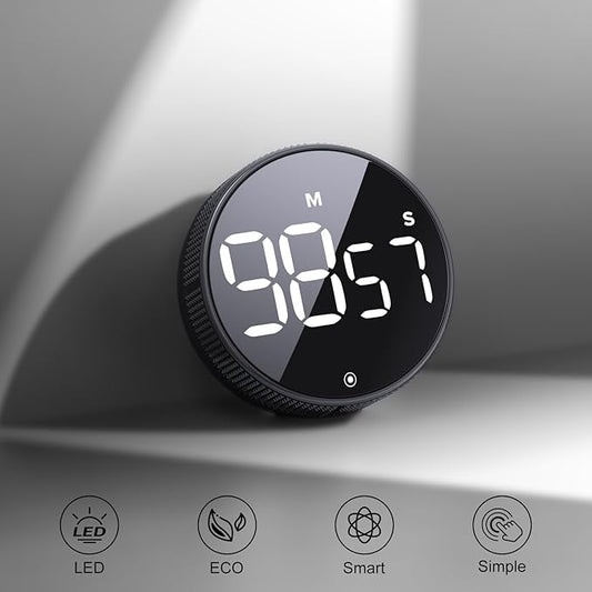 BlueSnail Kitchen Timer with LED Digital Display Smart Efficana for Home Classroom Gym Office, Volume and Brightness Adjustable Productivity Timer