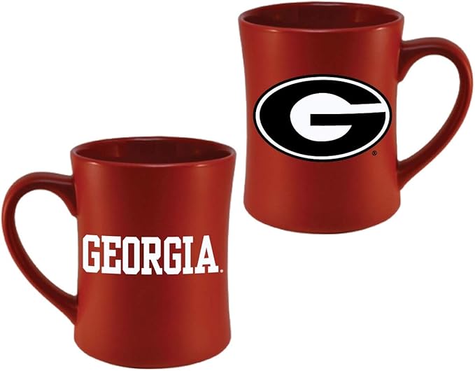 Georgia Bulldogs Ceramic 16oz Sculpted Mug – Official Team Logo Coffee Cup – Handwash Recommended – Individually Boxed
