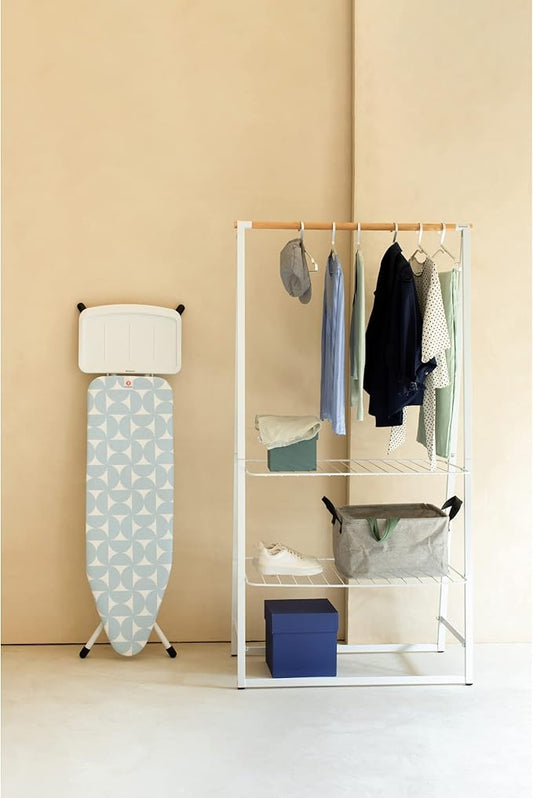 Brabantia Size B (49 x 15 inches) Replacement Ironing Board Cover with Thick Felt & Foam Padding (Fresh Breeze) Easy-Fit, 100% Cotton