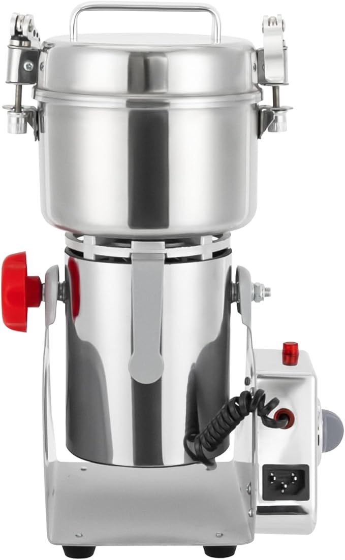 1000g Electric Grain Mill Grinder, High Speed 3600W Commercial Grinders, Stainless Steel Machine for Dry Grains, Coffee, Corn (1000g/2.2lbs Capacity)