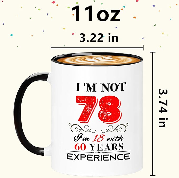 1947 78th Birthday Mug for Women Men, Turning 78 Year Old Birthday Gifts for Mom, Dad, Grandma, Grandpa, Wife, Husband, Daughter, Sister, Best Friends, Coworkers, Her, Him, 11oz Coffee Cup