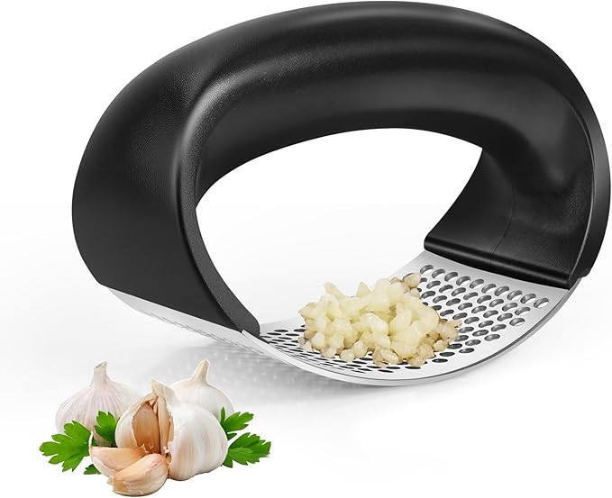 Cook Guy 304 Stainless Steel Garlic Press Rocker - Premium Stainless Steel Garlic Press Rocker –Garlic Mincer with a Comfortable Grip Garlic Grinder