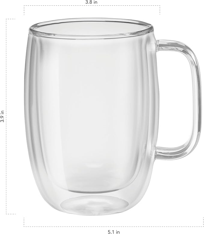 ZWILLING Sorrento Plus 2-pc Double-Wall Glass Latte Mug Set