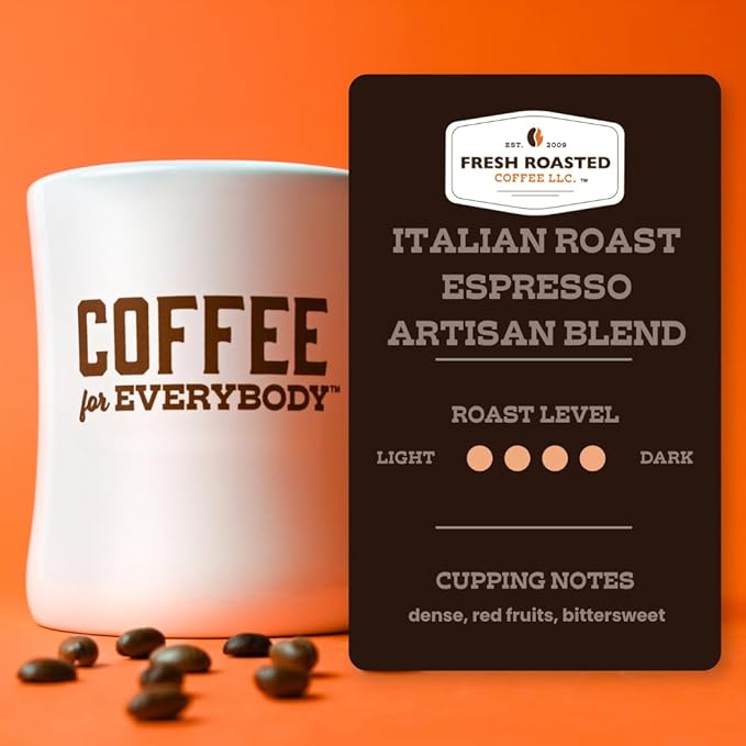 Fresh Roasted Coffee, Italian Roast, Dark, 24 Pods for K Cup Brewers