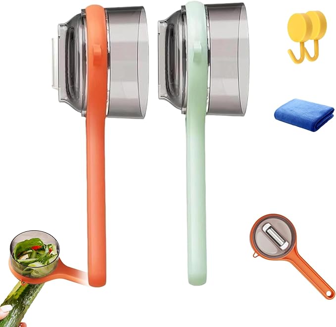 Peeling Knife with Storage Box, 2026 New with Box Storage Kitchen Special Fruitpeeler, Fruit and Vegetable Peeler with Container, Double-Sided Stainless Steel Peeler Gadgets | Easy to Use (2 All)