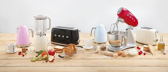 SMEG 50's Retro Style Electric Water Kettle with Automatic Shutoff, Removable Base, and Water Indicator, KLF03PBUS, Pastel Blue