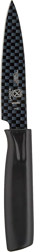 Mercer Culinary Non-Stick Paring Knife with ABS Sheath, 4 Inch, Black, 1 Pack