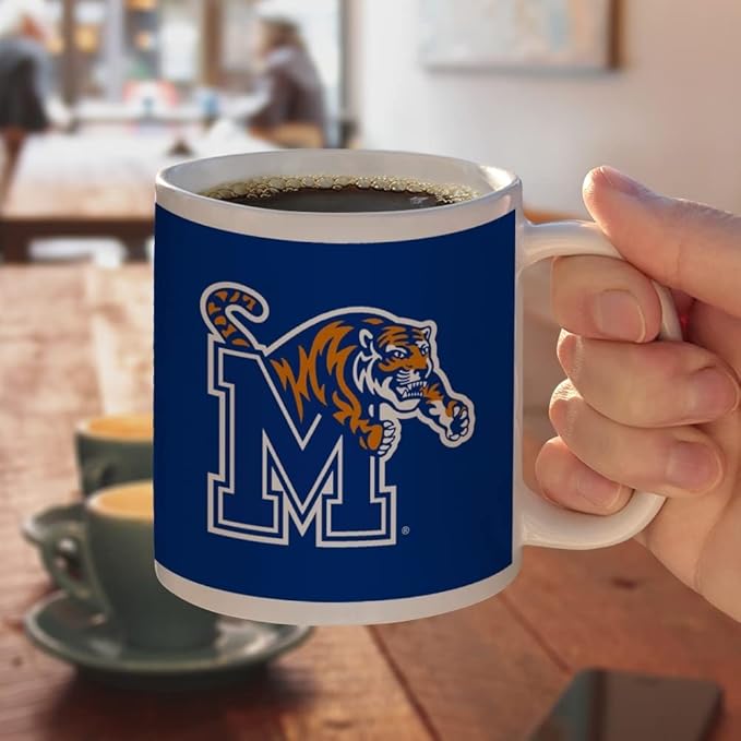 Memphis Primary Logo Ceramic Coffee Mug, Novelty Gift Mugs for Coffee, Tea and Hot Drinks, 11oz, White