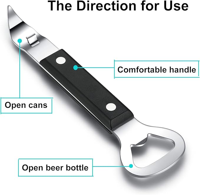 Can Punch Bottle Opener, Manual Stainless Steel Can Opener 3 Pack