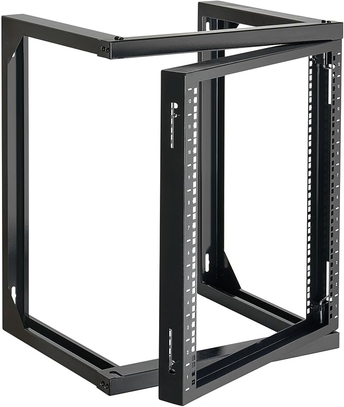 VEVOR 12U Open Frame Server Rack, Free Standing or Wall Mount Rack with 180 Degrees Gate Swing, Network Rack for 19" IT Equipment & A/V Devices