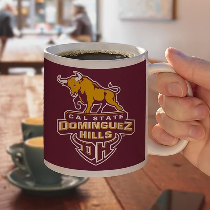 California State University Dominguez Hills Primary Logo Ceramic Coffee Mug, Novelty Gift Mugs for Coffee, Tea and Hot Drinks, 11oz, White