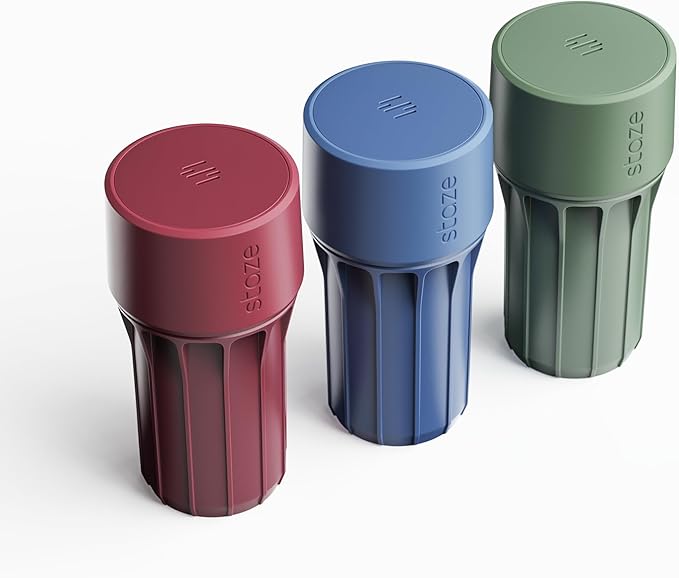 Staze Preserve Vacuum Sealed Storage Jars (148ml) | Smell Proof Containers | Herb Storage & Food Storage Container with Protection - (MIDNIGHT TRIO)