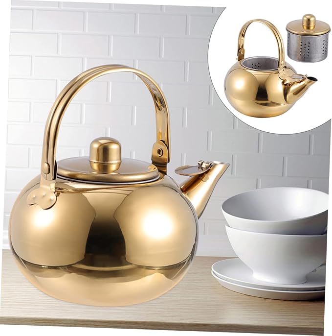 ABOOFAN Stainless Steel Teakettle Strainer Heavy-duty Tea Kettle for Home Use Practical Portable Water Boiler Easy to Clean and Store for Tea and Brewing