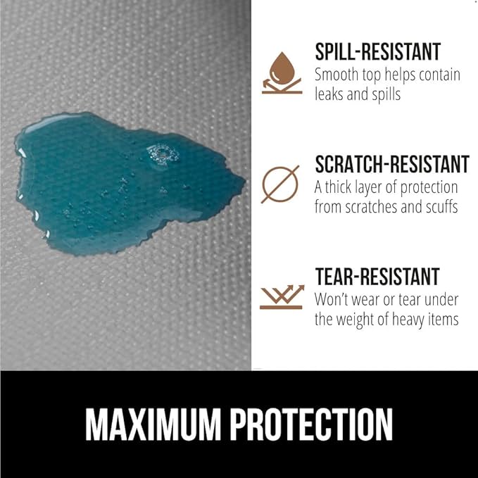 GORILLA GRIP Slip Resistant Drawer and Shelf Liner 2 Pack, Non Adhesive Water Resistant, Easy Clean and Trim, Smooth Surface Liners for Kitchen Cabinet Shelves Drawers Pantry 12 IN x 10 FT, Light Gray
