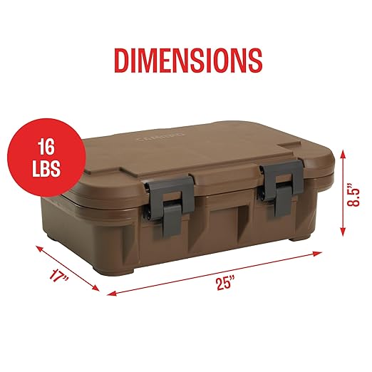 Cambro Insulated Food Pan Carrier - 4 Inch Deep Hotbox and Food Warmer for Catering & Transport - Top Load S-Series (Brown)
