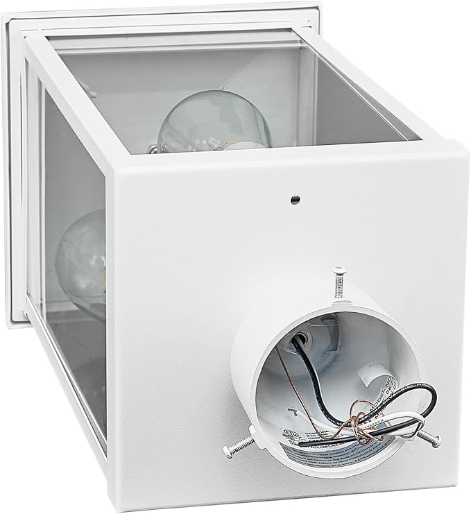 Mayfield Outdoor Post Top Light with 3-Inch Pier Base Mount Fitter, White – Design House, 590281