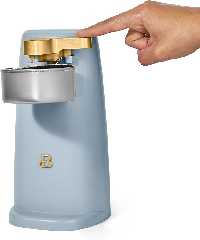 Beautiful Automatic Can Opener Kit, Hands-Free Electric Opener with Safety Auto-Stop & Magnetic Lid Catcher, Special Edition (Blue)