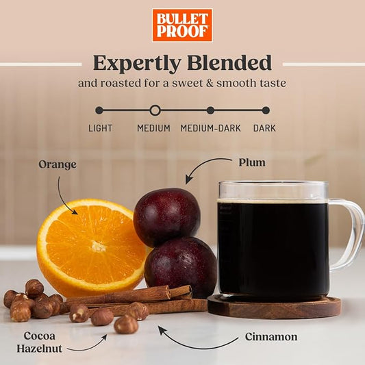 Bulletproof Original Medium Roast Single-Serve Pods, 72 Count, 100% Arabica Beans, Clean Coffee Tested for Toxins, Packaging May Vary