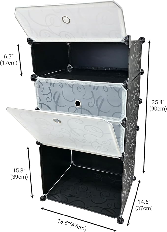 4 Tier Plastic Shoe Rack,Closet Organizer Shelves,Shoe Rack for Entryway,High Heel Storage for Toys Bags, for Hallway,Garage,Entryway,Closet,Sneaker