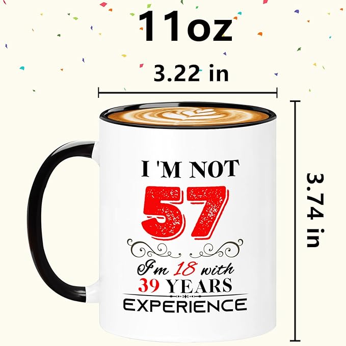 1968 57th Birthday Mug for Women Men, Turning 57 Year Old Birthday Gifts for Mom, Dad, Grandma, Grandpa, Wife, Husband, Daughter, Sister, Best Friends, Coworkers, Her, Him, 11oz Coffee Cup
