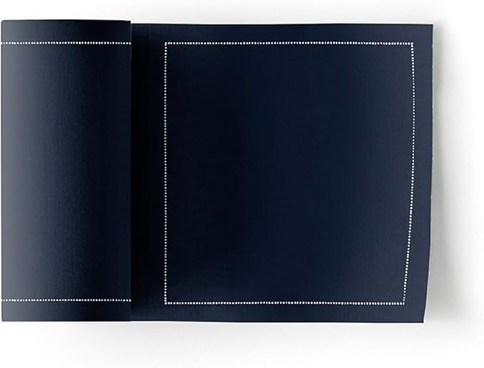 MY DRAP Cocktail Napkins, Reusable Cotton Napkins Roll 4.5 x 4.5 IN (100 Napkins, Petrol Blue)