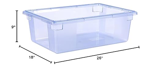 Carlisle FoodService Products 10622C14 StorPlus Color-Coded Food Box Storage Container Only, 12.5 Gallon, 26" x 18" x 9", Blue (Pack of 4)