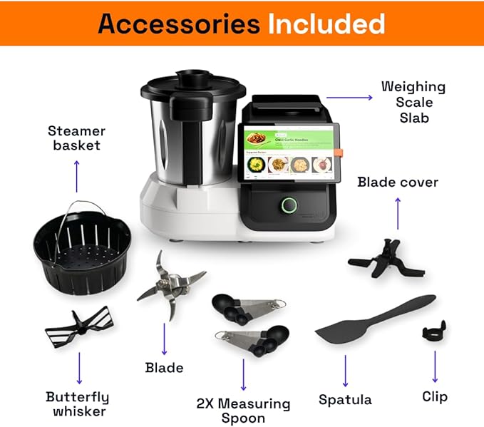 upliance AI Cooking Assistant | 750+ Recipes | AI Powered | 12 Modes | Weighing Scale | App & WiFi | 220-204V | Use with Transformer in USA