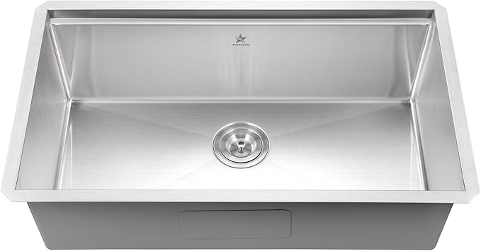 STARSTAR Workstation Ledge Undermount Single Bowl 304 Stainless Steel Kitchen Sink, With Grid, Colander, Cutting Board (30 x 19)