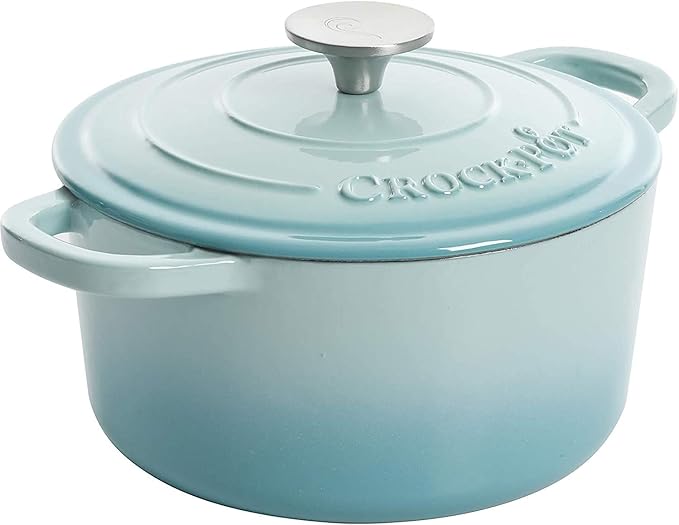 Crock-Pot Artisan Round Enameled Cast Iron Dutch Oven, 3-Quart, Aqua