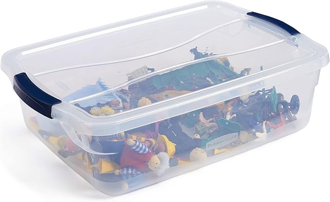 Rubbermaid Latching Plastic Storage Tote, 12 Pack