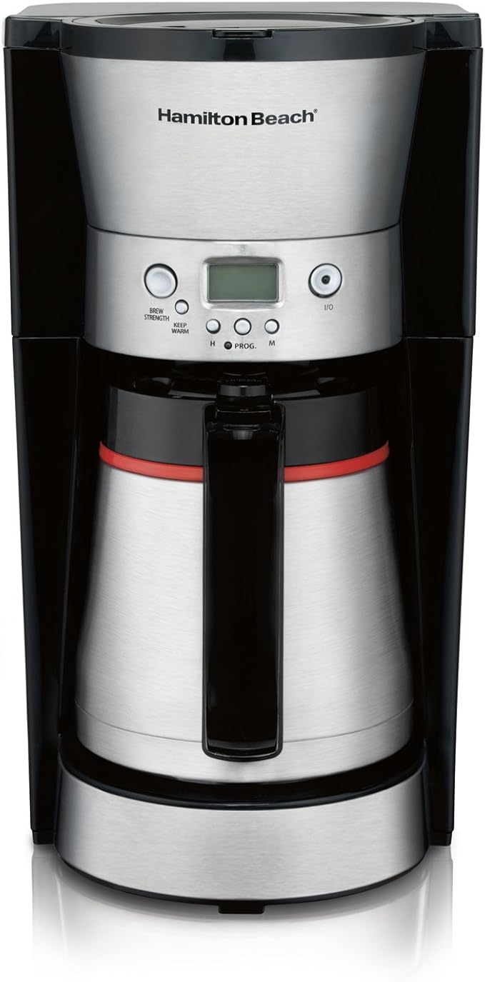 Hamilton Beach 46896A 10 Cup Coffee Maker with Vacuum Stainless Thermal Carafe, Black