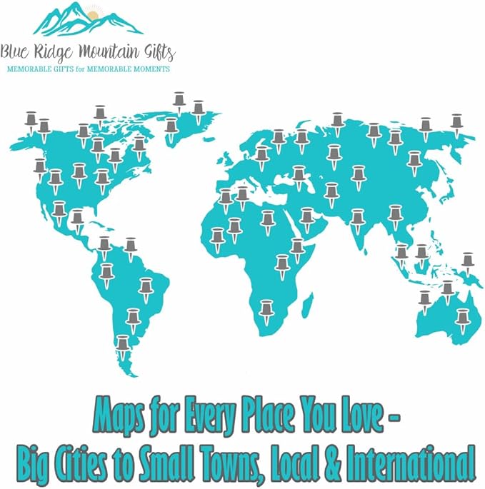 Blue Ridge Mountain Gifts - Laser Engraved City Street Map Glass - Pick Any Town, Any Glass - Custom Souvenir or Housewarming Gift