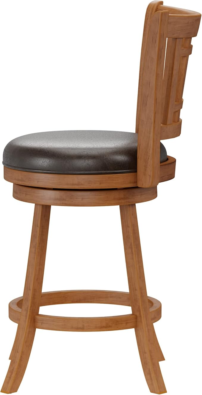 Hillsdale Fairfox 24.5" Wood Swivel Counter Height Stool, Oak