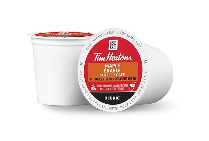 Tim Hortons Maple Coffee, Recyclable Single Serve Keurig K-Cup Pods, Flavoured Medium Roast, 12 Count