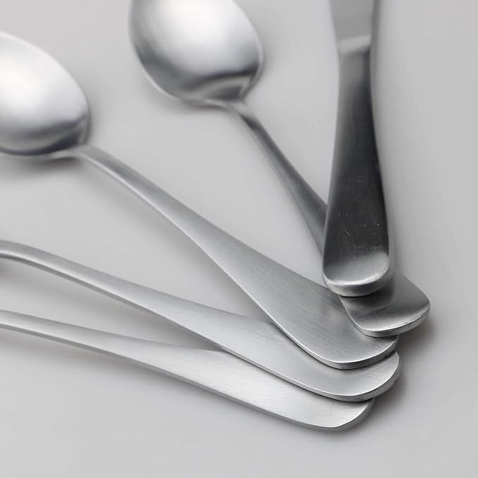 20-Piece Stainless Steel Flatware Set, Matte Finish Silver, Service for 4