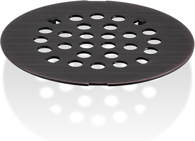 Bropury 4-1/4-Inch Easy-to-Install Snap-in Shower Drain Cover Floor Drain Replacement Cover Stainless Steel (Oil Rubbed Bronze)