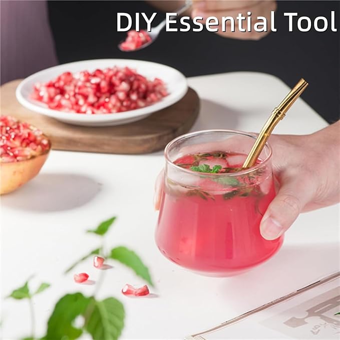 304 Stainless Steel Pomegranate Peeling Tool, Pomegranate Deseeder Tool, Pomegranates Peeler Deseeder, Includes Cutter Bowl and Wooden Hammer for Easy Deseeding, for Home Kitchen (1Set)