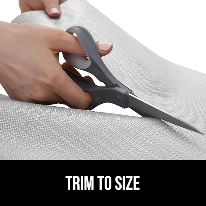 GORILLA GRIP Slip Resistant Drawer and Shelf Liner 2 Pack, Non Adhesive Water Resistant, Easy Clean and Trim, Smooth Surface Liners for Kitchen Cabinet Shelves Drawers Pantry 12 IN x 10 FT, Light Gray