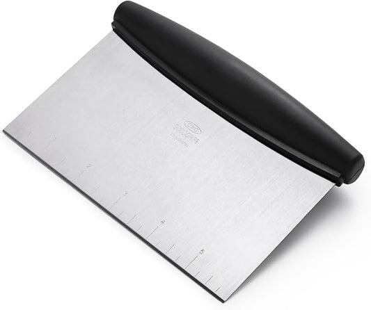 OXO Good Grips Stainless Steel Multi-Purpose Scraper & Chopper, Dough Cutter for Pizza, Bread and Cookie Dough, Multi-Purpose Vegetable Chopper, Dishwasher-Safe Kitchen Essential