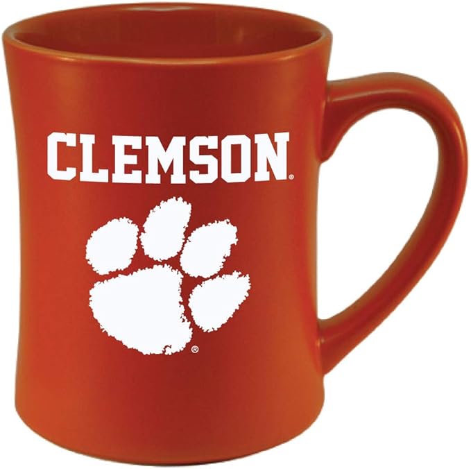Clemson Tigers Ceramic 16oz Sculpted Mug – Official Team Logo Coffee Cup – Handwash Recommended – Individually Boxed