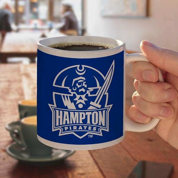 Hampton University Pirates Logo Ceramic Coffee Mug, Novelty Gift Mugs for Coffee, Tea and Hot Drinks, 11oz, White
