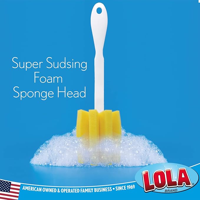 LOLA Glass & Jar Sponge Brush, Star Shaped, 3 Pack, Foam Material, Dishwasher Safe, Non-Scratch, Perfect for Glasses, Mugs, Bottles