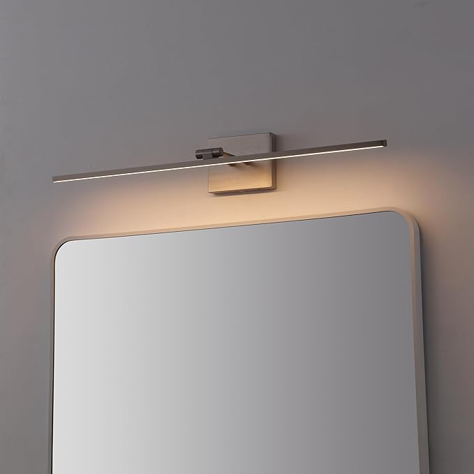 JONATHAN Y JYL7163D Santino 28" Modern Minimalist Swivel Integrated Dimmable LED Rechargeable Picture Light with Touch Sensor for Bedroom, Living Room, Kitchen, Office, Nickel