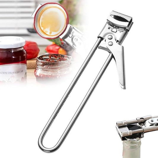 2026 New Adjustable Stainless Steel Jar Opener - Multifunctional Lid Gripper & Bottle Opener for Weak Hands, Seniors & Arthritis - Ergonomic Kitchen Tool for Stubborn Jars, Cans, Bottles (1pcs)